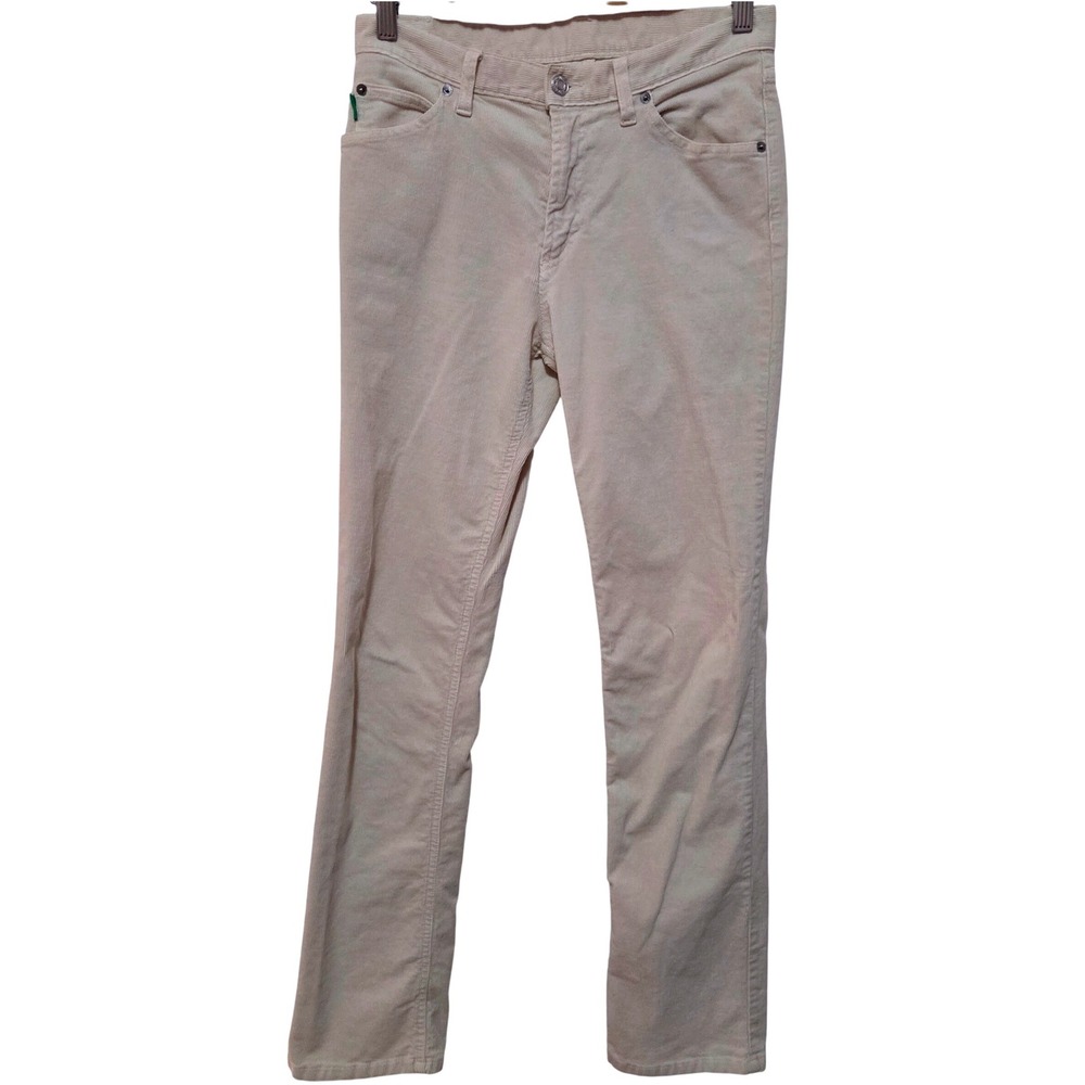 United Colors of Benetton Cream Corduroy Straight Leg Pants Made in Italy 42